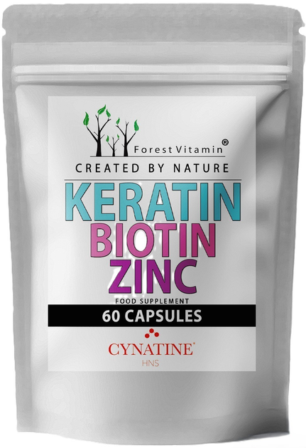 Suplement diety Forest Vitamin Keratyna 500 mg + Biotyna + Cynk 60 kapsułek (5904890311756) - obraz 1