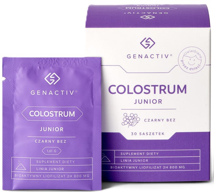 Пищевая добавка Genactiv Colostrum Junior с черной бузиной 30 саше (5907546536480) - зображення 1