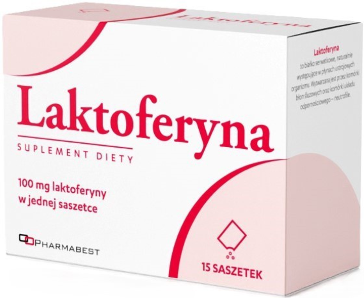 Харчова добавка Pharmabest Лактоферин 100 мг 15 пакетиків (5903111160050) - зображення 1