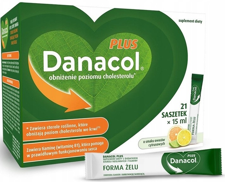Харчова добавка Nutricia Danacol Plus у вигляді гелю 21 саше (5900852059902) - зображення 1