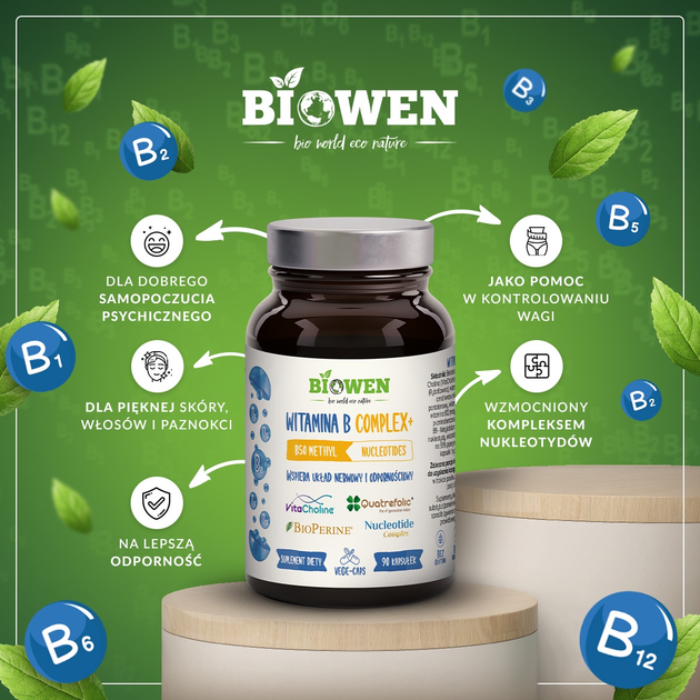 Suplement diety Biowen Witamina B Complex+ 90 kapsułek (5904806120588) - obraz 2