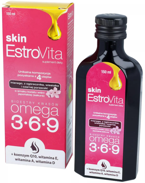 Suplement diety Onesano EstroVita Skin z kwasami Omega 3-6-9 150 ml (5902596870935) - obraz 1