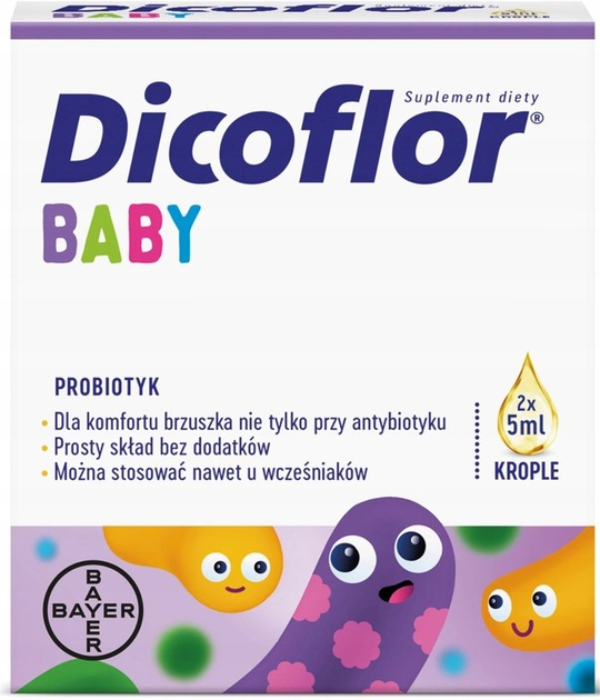 Пробіотик для дітей Bayer Dicoflor Baby у краплях 2 x 5 мл (5908229303849) - зображення 1