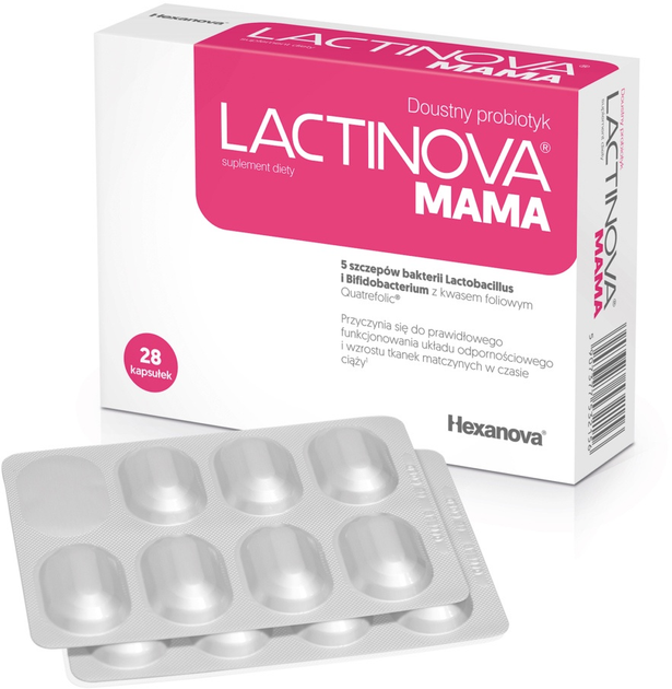 Пробіотик Hexanova Lactinova Mama 28 капсул (5907377532156) - зображення 1