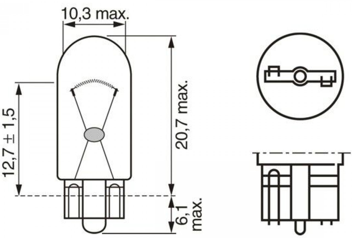Zestaw żarówek samochodowych Bosch Pure Light W5W 12 V 2 szt (1987302206) - obraz 4