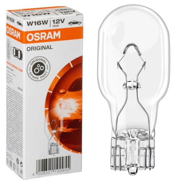 Zestaw żarówek samochodowych Osram Original W16W 12 V 10 szt (4008321100948) - obraz 2
