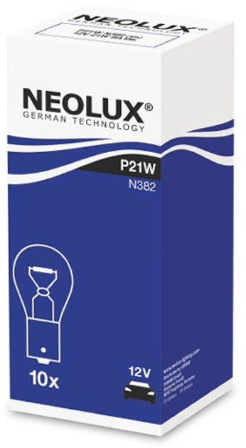 Zestaw żarówek samochodowych Neolux Standard N382 P21W 12 V 10 szt (4008321770479) - obraz 1