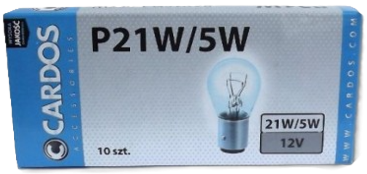 Zestaw żarówek samochodowych Cardos Accessories P21/5W 12 V 10 szt (K2 AOP215) - obraz 1