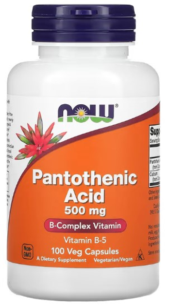 Пантотенова кислота Now Foods 500 мг 100 капсул (0733739004864) - зображення 1