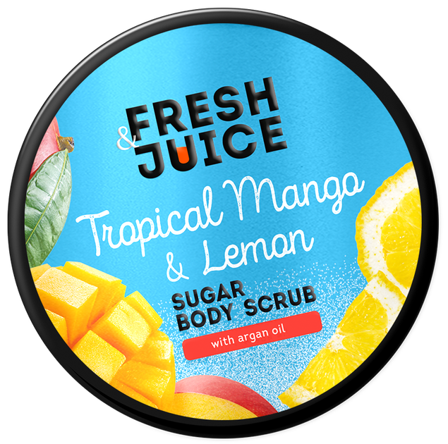 Сахарный скраб для тела Fresh Juice Tropical Mango & Lemon 200 мл (4823015946196) - Фото 1 Сахарный скраб для тела Fresh Juice Tropical Mango & Lemon 200 мл (4823015946196) - изображение 1