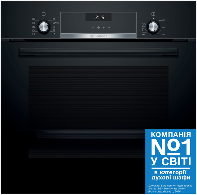 Вбудована духова шафа Bosch HBJ558YB3Q чорна - зображення 1