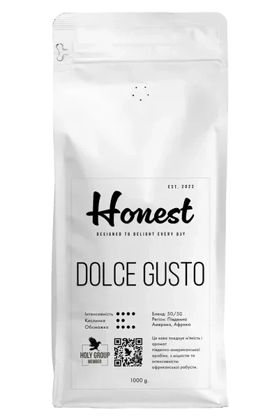 Кофе натуральный жареный в зернах ТМ Honest - Dolce Gusto - Фото 1 Кофе натуральный жареный в зернах ТМ Honest - Dolce Gusto - изображение 1