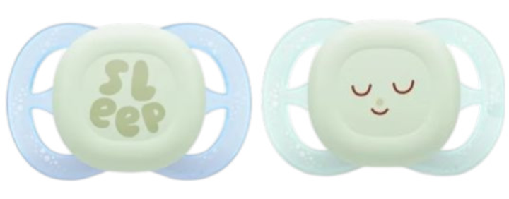 Smoczek ortodontyczny Philips AVENT Ultra start Nighttime 0-2m 2 szt SCF075/08 (8720689029049) - obraz 1