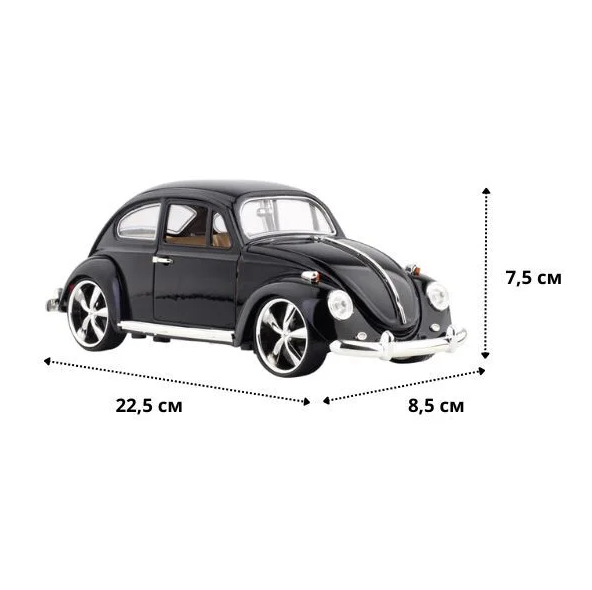 Моделька машины Volkswagen Beetle в масштабе 1:18 имеет подвижные элементы - Фото 2 Моделька машины Volkswagen Beetle в масштабе 1:18 имеет подвижные элементы - изображение 2