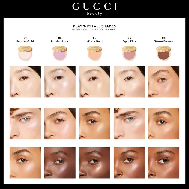 Хайлайтер Gucci Glow Highlighter Multi-use Silky Illuminating Powder 03 Warm Gold 10 г - зображення 4