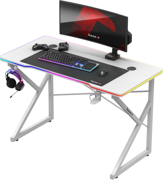 Biurko gamingowe Huzaro Hero 1.7 RGB White - obraz 2