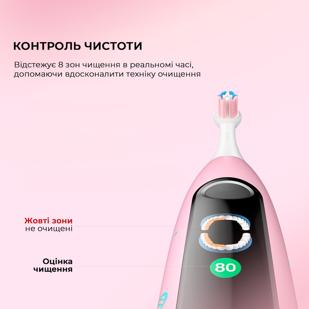 Електрична зубна щітка Oclean X Kids Electric Toothbrush Pink - зображення 3