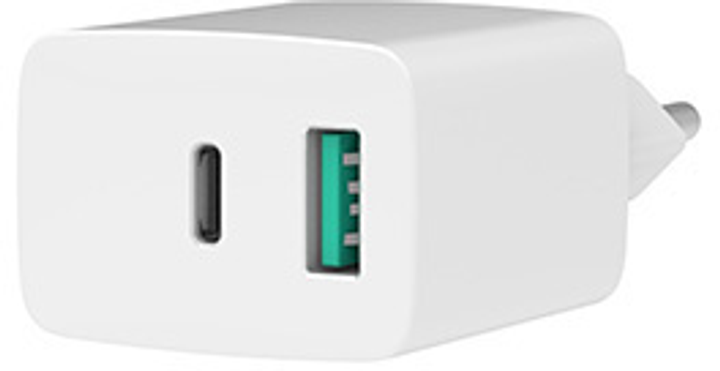 Мережевий зарядний пристрій Forever Recycling USB-A + USB-C 20 Вт White (5909000571822) - зображення 2