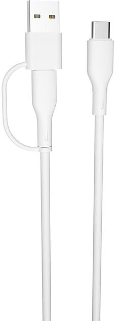 Кабель Forever Recycling USB Type-A + USB Type-C – USB Type-C 1.5 м White (5909000571808) - зображення 2