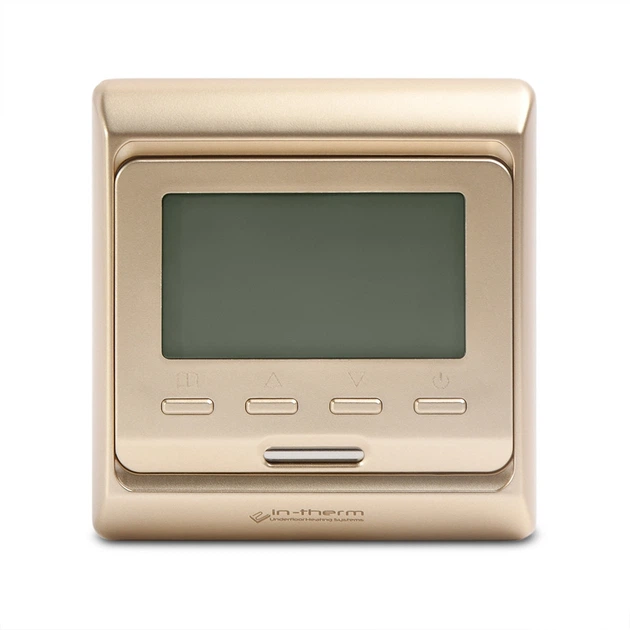 Программируемый терморегулятор In-Therm E51 Gold с выносным и встроенным датчиком температуры 2800 Вт для электрического теплого пола и радиаторов - изображение 2
