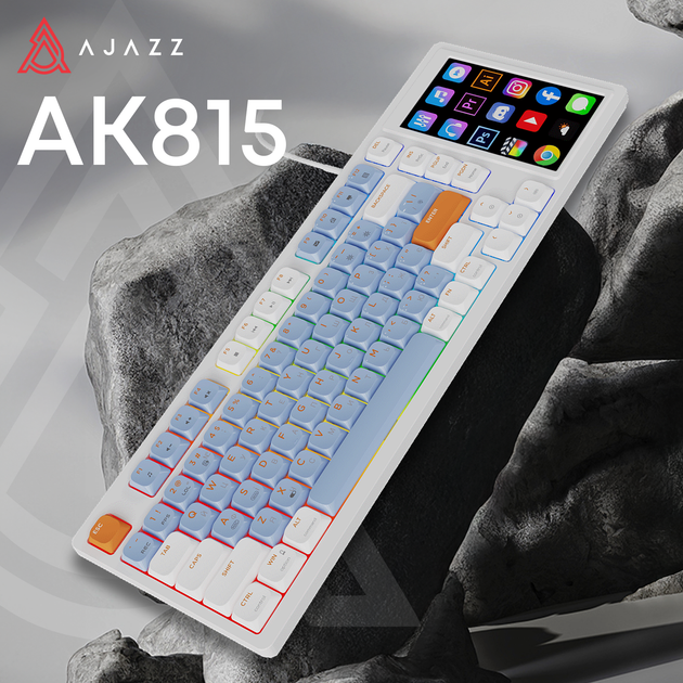 Клавіатура механічна дротова Ajazz AKP815 Red Switch RGB USB White