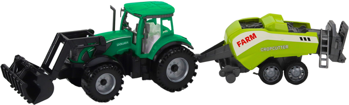 Набір іграшок LEAN Toys Трактор з навантажувачем і сільськогосподарським пресом Зелений 4800 (5905991058502) - зображення 3