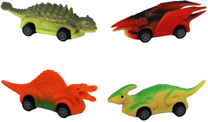 Zestaw resoraków LEAN Toys Dinozaury samochodziki 8 szt 16546 (5905884450550) - obraz 4