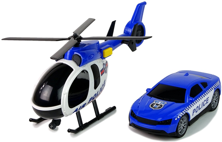 Zestaw zabawek LEAN Toys Policja z dźwiękiem i światłem Laweta z rampą + Autko + Helikopter 12959 (5905323211353) - obraz 6