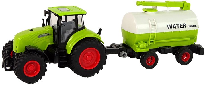 Трактор LEAN Toys Ферма з причепом, великі колеса, зелений 15424 (5905515358026) - зображення 3