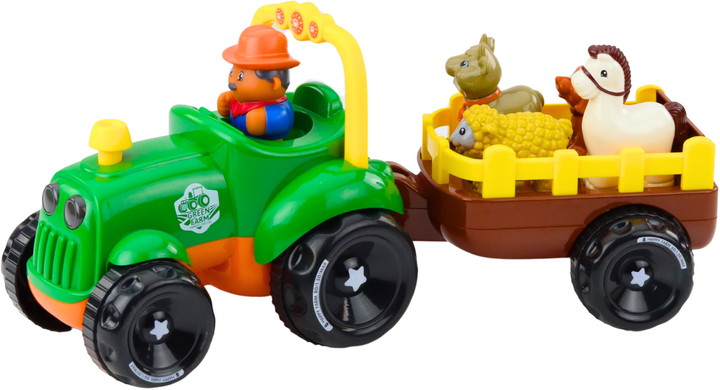 Набір LEAN Toys Трактор з інтерактивним приводом, тваринами та причепом, звуками та світлом 22791 (5905991051404) - зображення 3