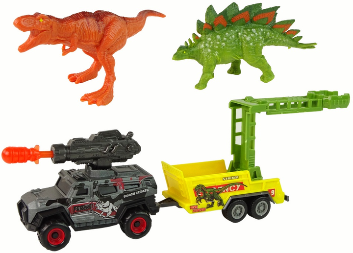 Набір іграшок LEAN Toys Динозаври Автомобіль з ракетою і причепом з динозаврами 15951 (5905679074978) - зображення 3