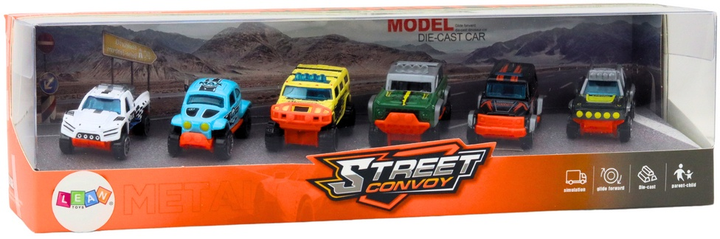 Zestaw zabawek LEAN Toys Autka terenowe metalowe 1:64 6 szt 18833 (5905991019411) - obraz 1