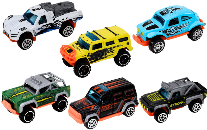 Zestaw zabawek LEAN Toys Autka terenowe metalowe 1:64 6 szt 18833 (5905991019411) - obraz 3