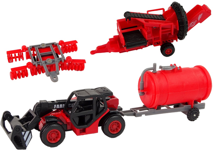 Zestaw traktorów LEAN Toys Pojazdy rolnicze metalowe 12 szt 13259 (5905323214613) - obraz 3