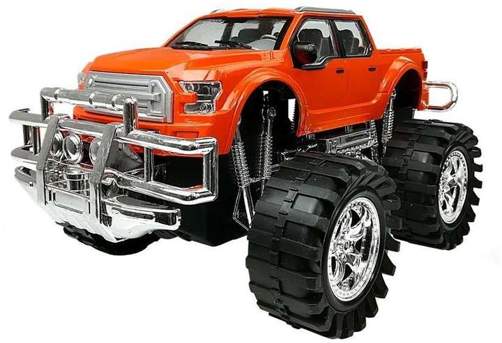 Zestaw zabawek LEAN Toys Monster truck Pomarańczowy + BMW laweta Czerwony 5099 (5907625589482) - obraz 8