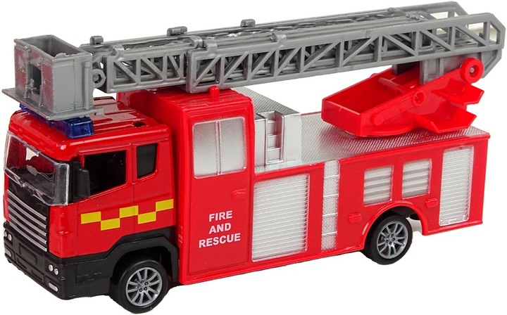 Zestaw zabawek LEAN Toys Wóz Straż pożarna + Auto z napędem + Motorówka z przyczepką Czerwona 13311 (5905323215139) - obraz 5