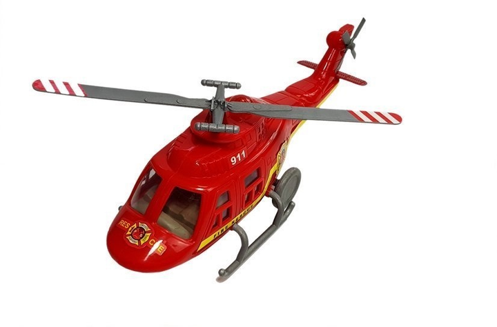 Набір іграшок LEAN Toys Пожежна служба зі світлом і звуками Гелікоптер + Мотоцикл + Автомобіль + Аксесуари 6946 (5905884454152) - зображення 5