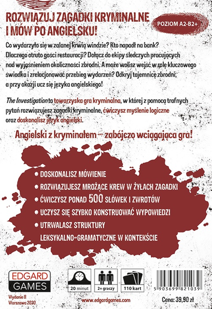 Настільна гра Edgard Games Англійська з криміналом The Investigation (5903699821039) - зображення 2