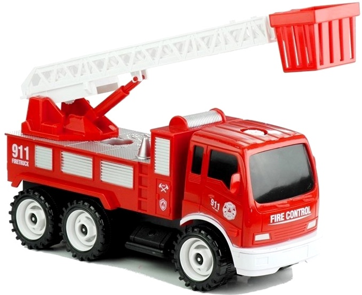 Набір іграшок LEAN Toys Пожежник з машиною та аксесуарами 14 шт. 3589 (5902808156895) - зображення 3