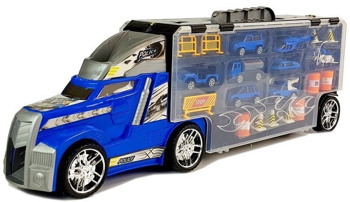 Набір іграшок LEAN Toys Поліція Вантажівка - гараж з машинами 8 шт + Аксесуари 6998 (5904665996874) - зображення 3