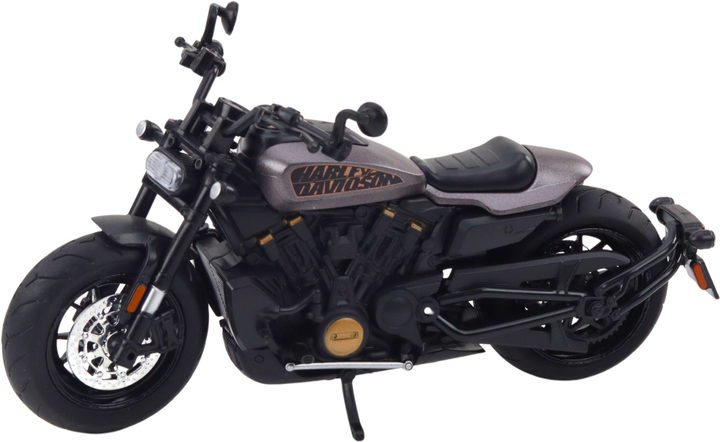 Zabawka LEAN Toys Motocykl chopper metalowy ze światłami i dźwiękami z szarymi elementami 1:12 Czarny 22617 (5905991049661) - obraz 3