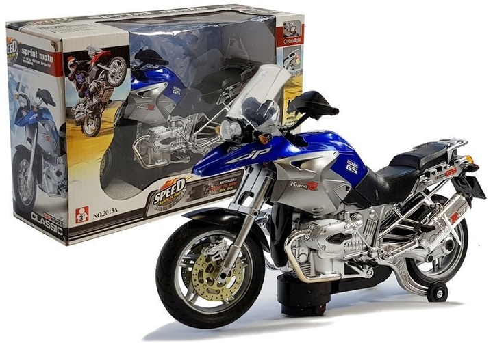 Іграшка LEAN Toys Мотоцикл на батарейках зі світлом і музикою Синій 6733 (5905323219335) - зображення 2