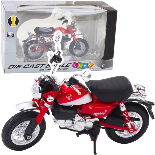 Zabawka LEAN Toys Motocykl retro klasyczny metalowy ze światłem 1:12 Czerwony 22623 (5905991049722) - obraz 2