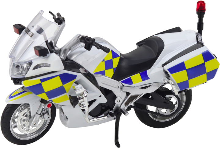 Zabawka LEAN Toys Motocykl policyjny metalowy ze światłami i dźwiękami Biały 1:12 22610 (5905991049593) - obraz 3