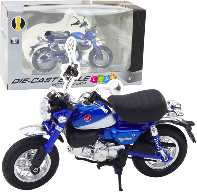Zabawka LEAN Toys Motocykl retro klasyczny metalowy ze światłem 1:12 Niebieski 22624 (5905991049739) - obraz 2