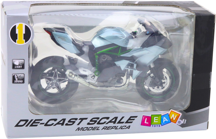 Іграшка LEAN Toys Спортивний мотоцикл з металу зі світлом і звуками 1:12 Срібний 22604 (5905991049531) - зображення 1