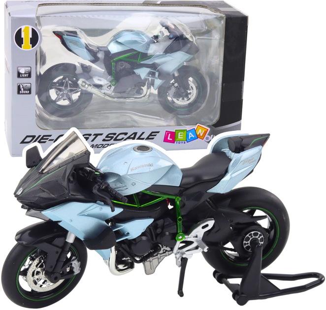 Іграшка LEAN Toys Спортивний мотоцикл з металу зі світлом і звуками 1:12 Срібний 22604 (5905991049531) - зображення 2