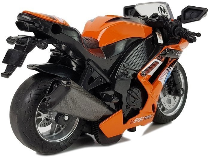 Zabawka LEAN Toys Motocykl z napędem frykcyjnym i dźwiękiem 1:14 Pomarańczowy 5960 (5908275997108) - obraz 4