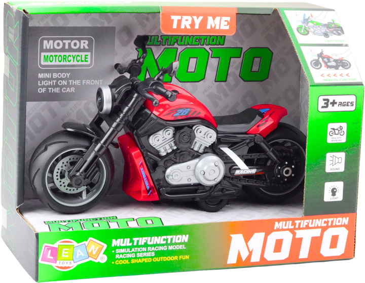 Іграшка LEAN Toys Іграшковий мотоцикл на батарейках з приводом, світлом і звуками Червоний 24208 (5905991053545) - зображення 1