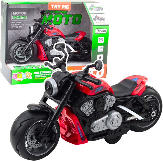 Іграшка LEAN Toys Іграшковий мотоцикл на батарейках з приводом, світлом і звуками Червоний 24208 (5905991053545) - зображення 2